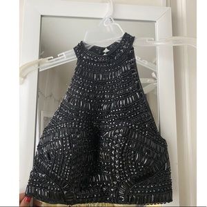 Sherri Hill 2-Piece Black Sparkly Long Dress